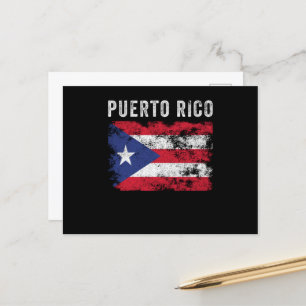Vlag Puerto Rico verhit Briefkaart