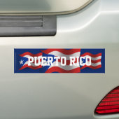Vlag Puerto Rico Waving Bumpersticker (Op auto)