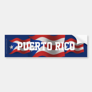 Vlag Puerto Rico Waving Bumpersticker