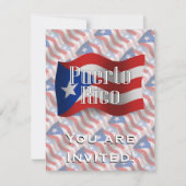 Vlag Puerto Rico Waving Kaart (Voorkant)