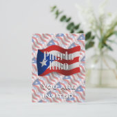 Vlag Puerto Rico Waving Kaart (Staand voorkant)