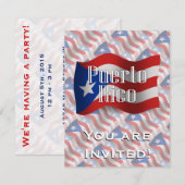 Vlag Puerto Rico Waving Kaart (Voorkant / Achterkant)