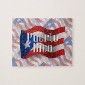 Vlag Puerto Rico Waving Legpuzzel (Horizontaal)
