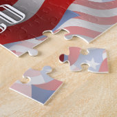 Vlag Puerto Rico Waving Legpuzzel (Zijkant)