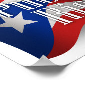 Vlag Puerto Rico Waving Poster (Hoek)
