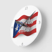 Vlag Puerto Rico Waving Ronde Klok (Hoek)