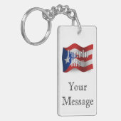 Vlag Puerto Rico Waving Sleutelhanger (Voorkant Links)
