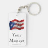 Vlag Puerto Rico Waving Sleutelhanger (achterkant)