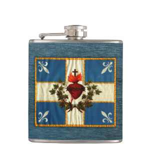 Vlag Quebec antiek Carillon Sacré-Cœur Heupfles