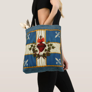 Vlag Quebec antiek Carillon Sacré-Cœur Tote Bag