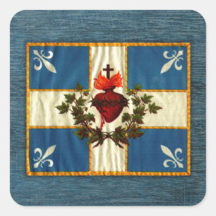Vlag Quebec antieke Carillon Sacré-Cœur Vierkante Sticker