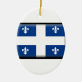 Vlag Quebec (Canada) Keramisch Ornament (Voorkant)