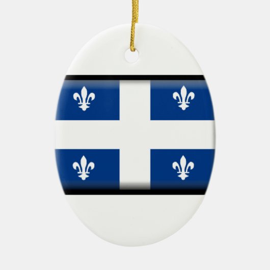 Vlag Quebec (Canada) Keramisch Ornament (Voorkant)