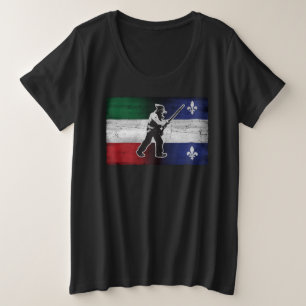 Vlag Quebec en Patriote Henri Julien geërodeerd Grote Maat T-shirt