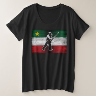 Vlag Quebec en Patriote Henri Julien geërodeerd Grote Maat T-shirt