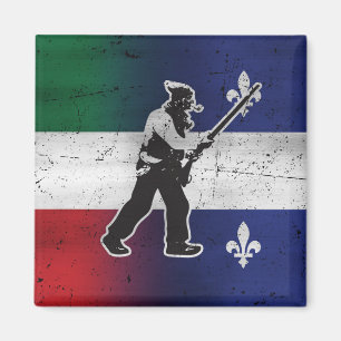 Vlag Quebec en Patriote Henri Julien geërodeerd Magneet