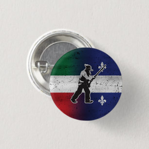 Vlag Quebec en Patriote Henri Julien geërodeerd Ronde Button 3,2 Cm