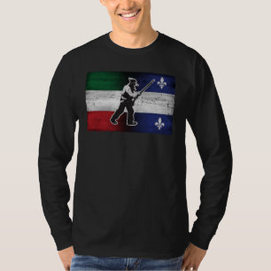 Vlag Quebec en Patriote Henri Julien geërodeerd T-shirt