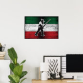 Vlag Quebec Oude Patriote Henri Julien geërodeerd Poster (Thuiskantoor)