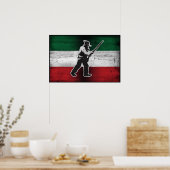 Vlag Quebec Oude Patriote Henri Julien geërodeerd Poster (Keuken)