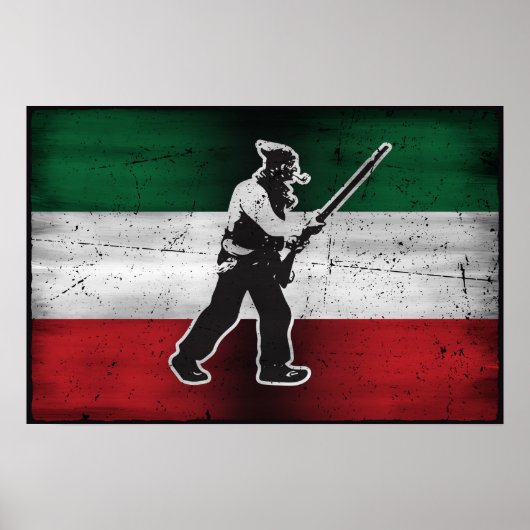 Vlag Quebec Oude Patriote Henri Julien geërodeerd Poster (Voorkant)