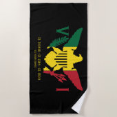 Vlag Rasta van de Amerikaanse Maagdeneilanden, roo Strandlaken (Voorkant)