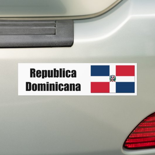 vlag Republica Domincana D.R> Bumpersticker (Op auto)