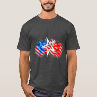 Vlag rode, blauwe sterren met strepen op 4 juli t-shirt