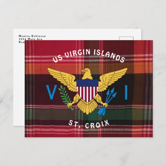 Vlag rode groene Madras Maagdeneilanden personalis Briefkaart (Voorkant / Achterkant)