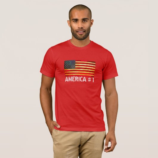 Vlag & rode kleding t-shirt (Voorkant volledig)