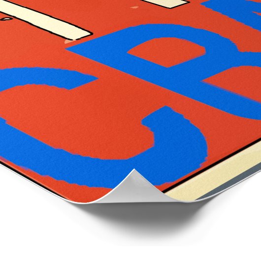 Vlag rode witte blauwe kreeft poster (Hoek)