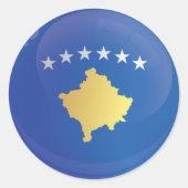 Vlag rond het pictogram Kosovo Ronde Sticker (Voorkant)