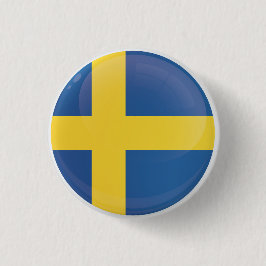 Vlag rond het pictogram Zweden Ronde Button 3,2 Cm