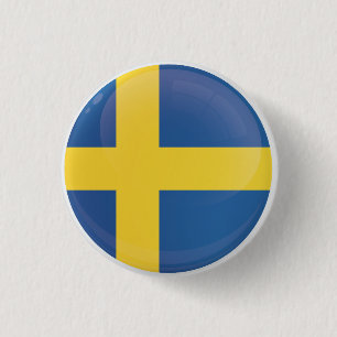 Vlag rond het pictogram Zweden Ronde Button 3,2 Cm