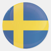 Vlag rond het pictogram Zweden Ronde Sticker (Voorkant)