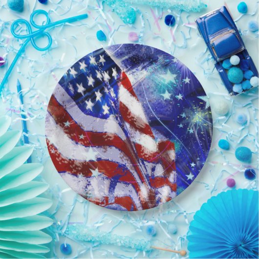 Vlag "Rood, Wit, Blauw" Legant Moderne Partij Papieren Bordje (Feest)