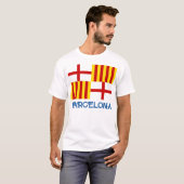 Vlag Rood Wit Geel Barcelona Nationalistische kuns T-shirt (Voorkant volledig)