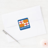 Vlag Rood Wit Geel Barcelona Nationalistische kuns Vierkante Sticker (Envelop)