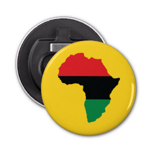 Vlag rood, zwart en groen Afrika Button Flesopener