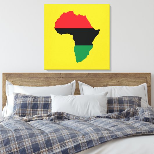 Vlag rood, zwart en groen Afrika Canvas Afdruk (Insitu (Slaapkamer))