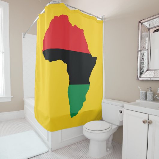 Vlag rood, zwart en groen Afrika Douchegordijn (In situ)