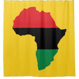 Vlag rood, zwart en groen Afrika Douchegordijn
