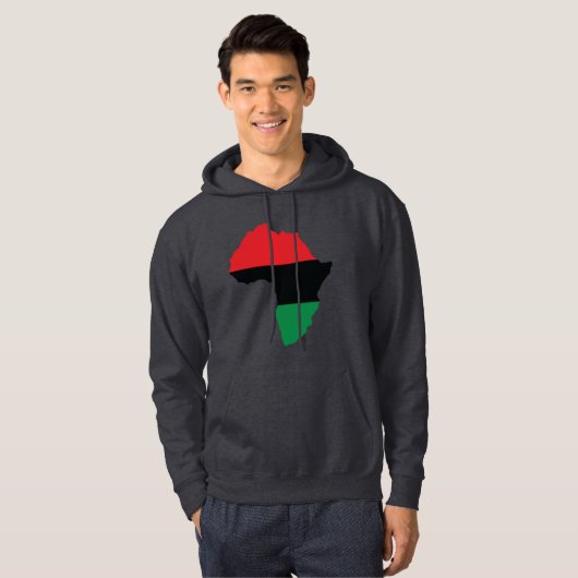 Vlag rood, zwart en groen Afrika Hoodie (Voorkant volledig)