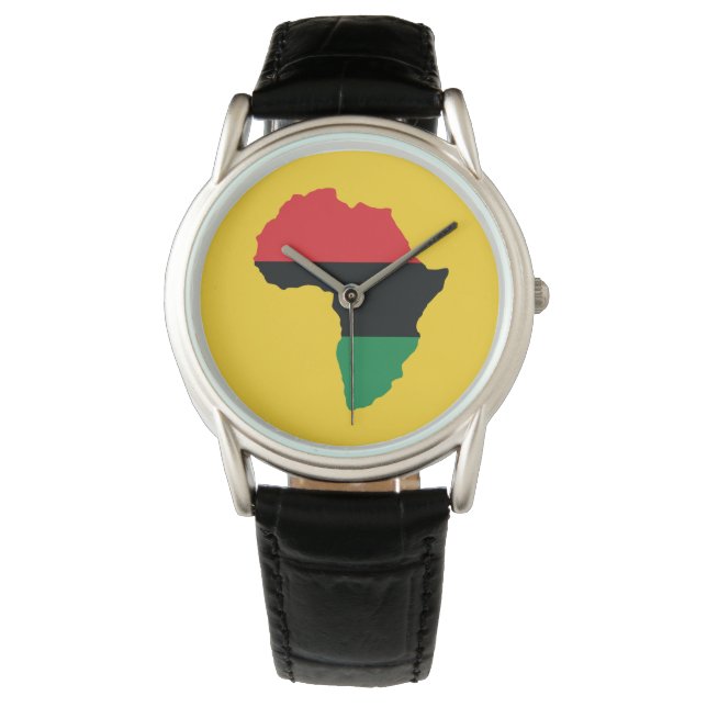 Vlag rood, zwart en groen Afrika Horloge (Voorkant)