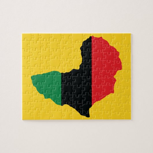 Vlag rood, zwart en groen Afrika Legpuzzel (Horizontaal)
