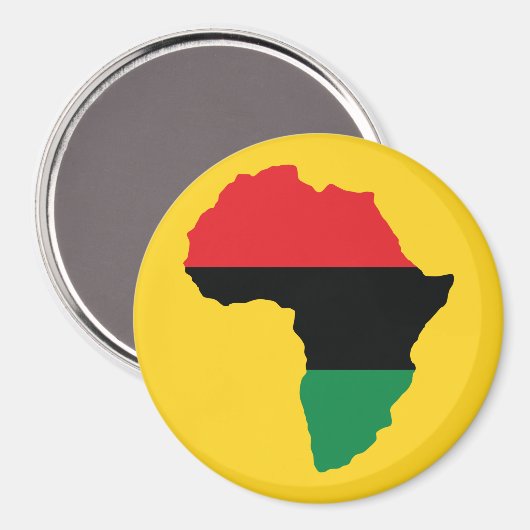 Vlag rood, zwart en groen Afrika Magneet (Voorkant / Achterkant)