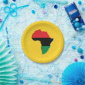 Vlag rood, zwart en groen Afrika Papieren Bordje (Feest)