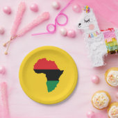 Vlag rood, zwart en groen Afrika Papieren Bordje (Feest)