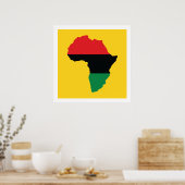 Vlag rood, zwart en groen Afrika Poster (Keuken)