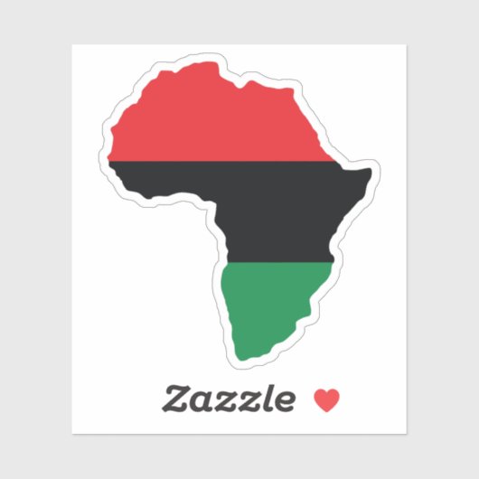 Vlag rood, zwart en groen Afrika Sticker (Vel)